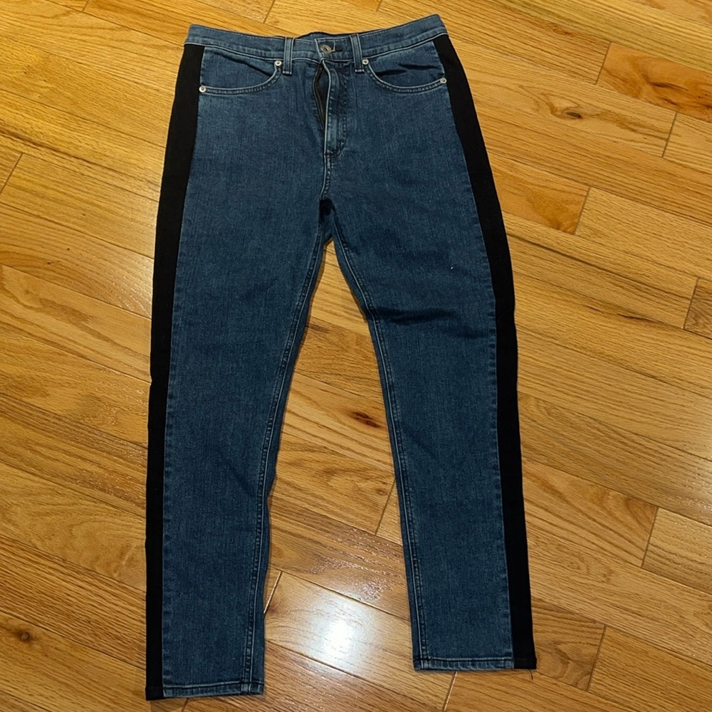 Rag & Bone size 30 indigo jeans with dark line side high rise